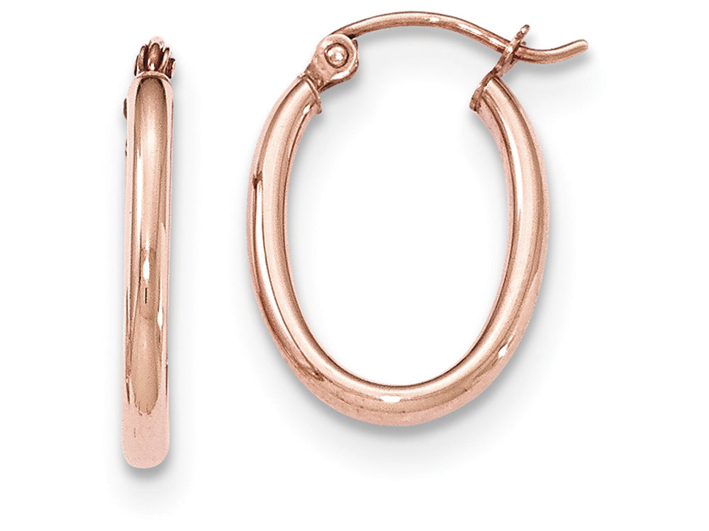 FJC Finejewelers 14k Rose Gold Oval Hoop Earrings