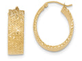 FJC Finejewelers 14k Yellow Gold Bright Cut Oval Hoop Earrings 25mm x 7.5mm