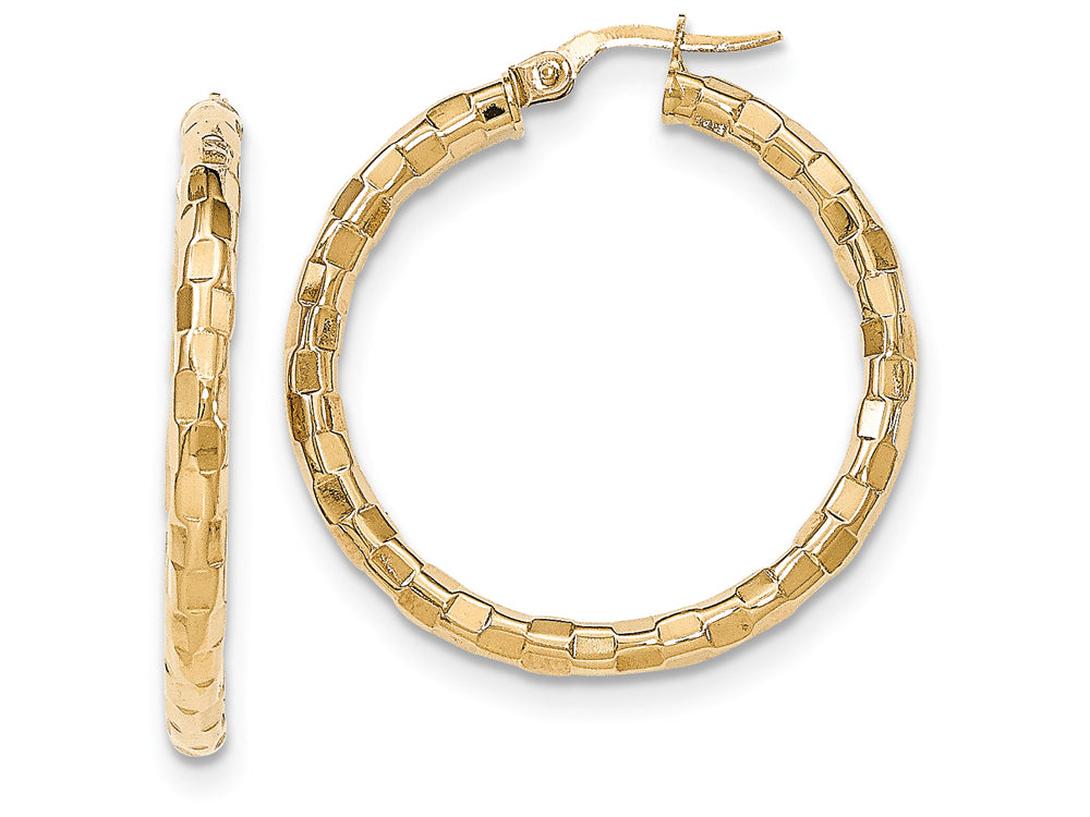 FJC Finejewelers 14k Yellow Gold Polished/textured Post Hoop Earring
