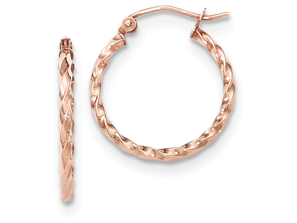 FJC Finejewelers 14k Rose Gold Twisted Hoop Earrings