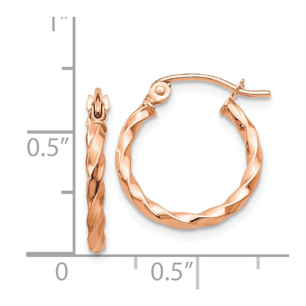 FJC Finejewelers 14k Rose Gold Twisted Hoop Earrings