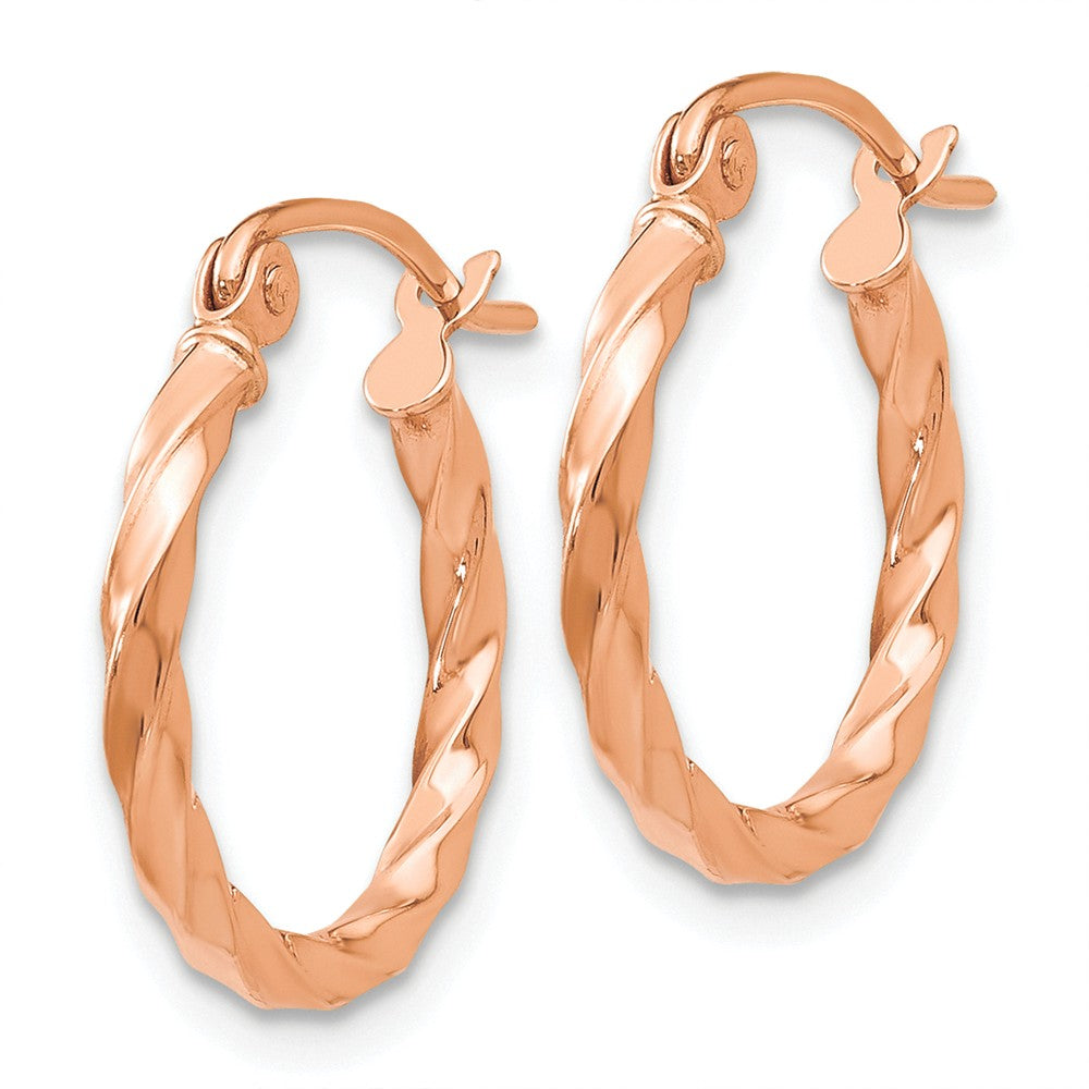FJC Finejewelers 14k Rose Gold Twisted Hoop Earrings