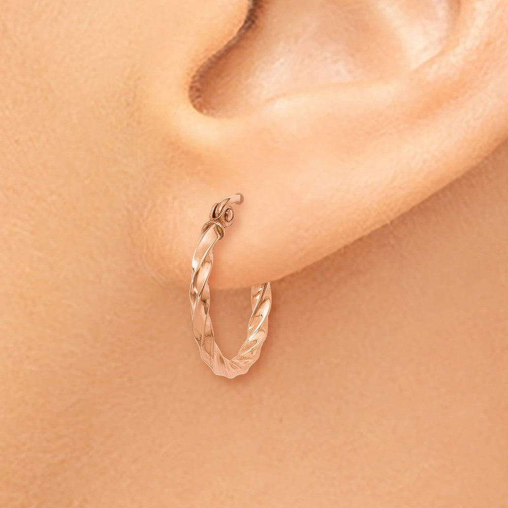 FJC Finejewelers 14k Rose Gold Twisted Hoop Earrings