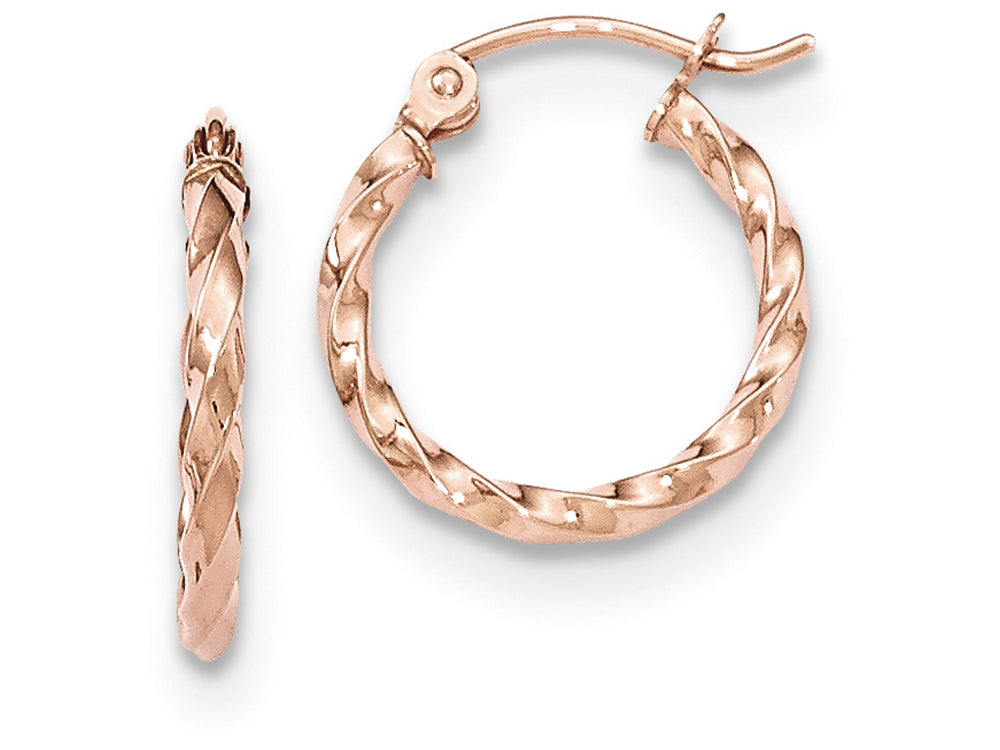 FJC Finejewelers 14k Rose Gold Twisted Hoop Earrings