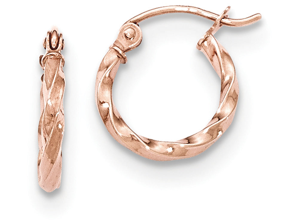 FJC Finejewelers 14k Rose Gold Twisted Hoop Earrings