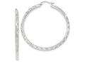 FJC Finejewelers 14k White Gold Textured Hoop Earrings