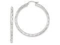 FJC Finejewelers 14k White Gold Textured Hoop Earrings