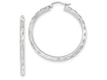 FJC Finejewelers 14k White Gold Textured Hoop Earrings