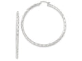 FJC Finejewelers 14k White Gold Textured Hoop Earrings