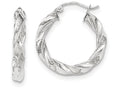FJC Finejewelers 14k White Gold Light Twisted Hoop Earrings