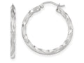 FJC Finejewelers 14k White Gold Satin Twisted Hoop Earrings