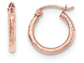 FJC Finejewelers 14k Rose Gold Light Weight Bright Cut Hoop Earrings