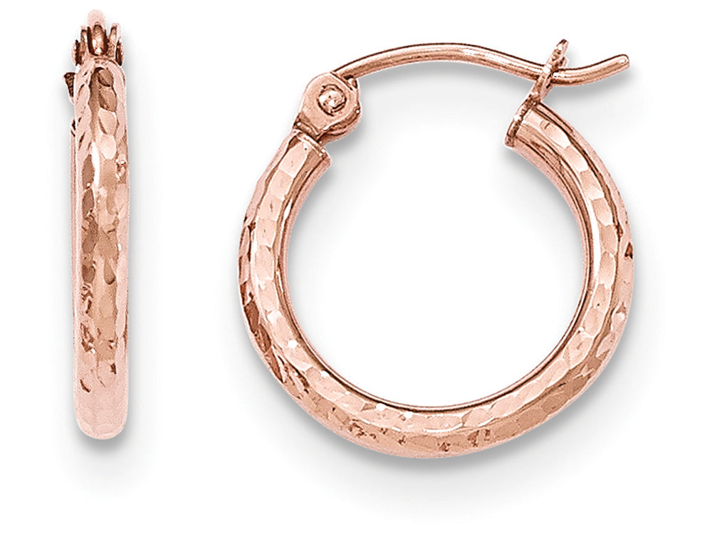 FJC Finejewelers 14k Rose Gold Light Weight Bright Cut Hoop Earrings