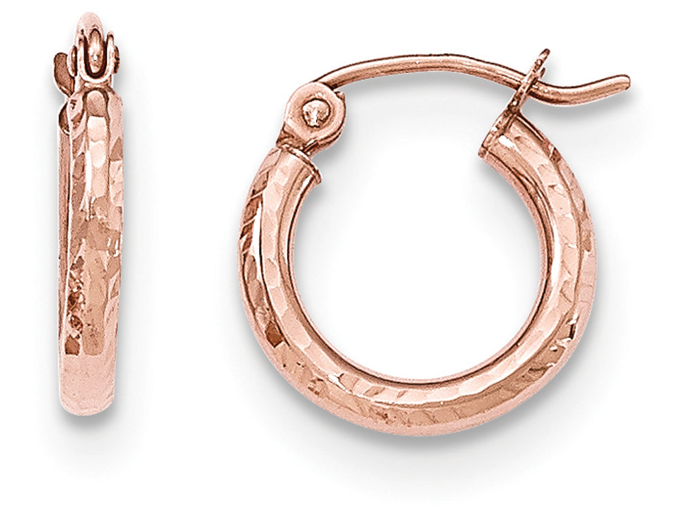 FJC Finejewelers 14k Rose Gold Light Weight Bright Cut Hoop Earrings
