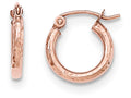 FJC Finejewelers 14k Rose Gold Light Weight Bright Cut Hoop Earrings