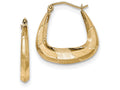 FJC Finejewelers 14k Yellow Gold Polished, Satin And Bright-cut Hoop Earrings