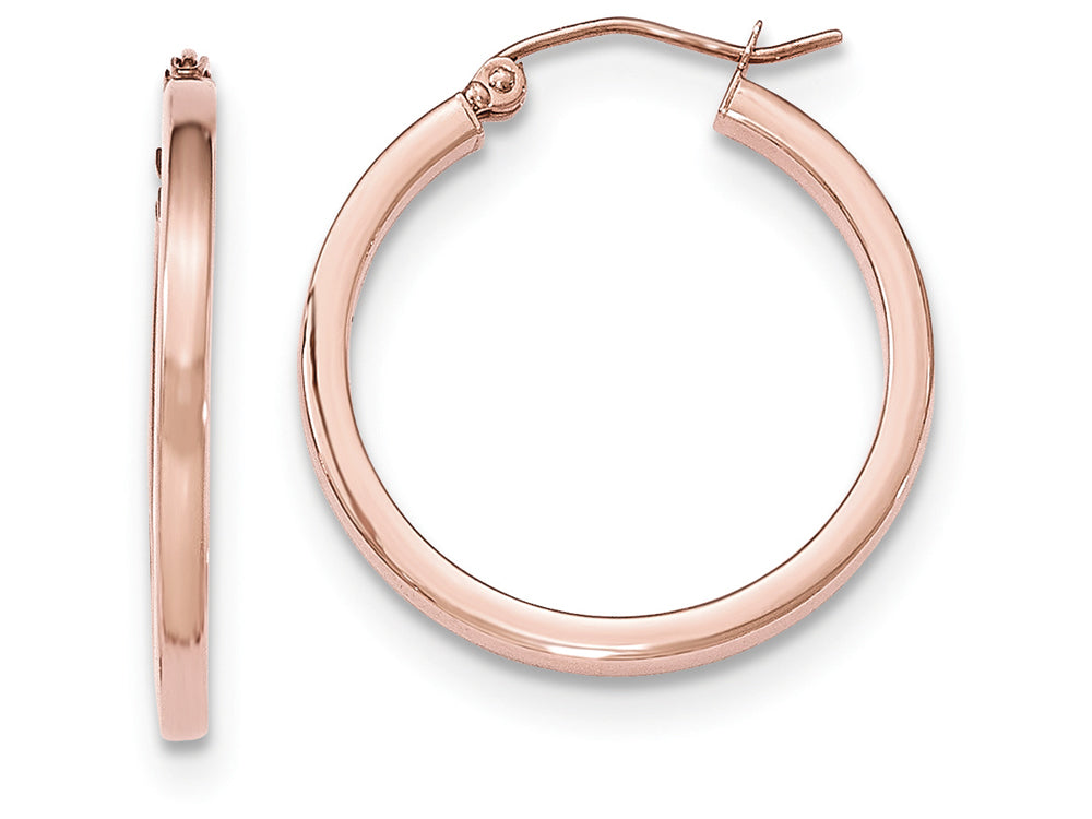 FJC Finejewelers 14k Rose Gold Light Weight Square Tube Hoop Earrings