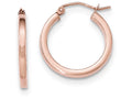 FJC Finejewelers 14k Rose Gold Light Weight Square Tube Hoop Earrings