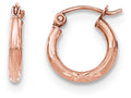 FJC Finejewelers 14k Rose Gold Light Weight Satin Bright Cut Hoop Earrings
