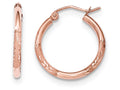 FJC Finejewelers 14k Rose Gold Light Weight Satin Bright Cut Hoop Earrings
