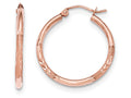 FJC Finejewelers 14k Rose Gold Light Weight Satin Bright Cut Hoop Earrings