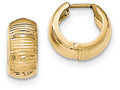 FJC Finejewelers 14k Gold Textured And Polished Hinged Hoop Earrings