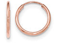 FJC Finejewelers 14k Rose Gold Polished Endless Tube Hoop Earrings