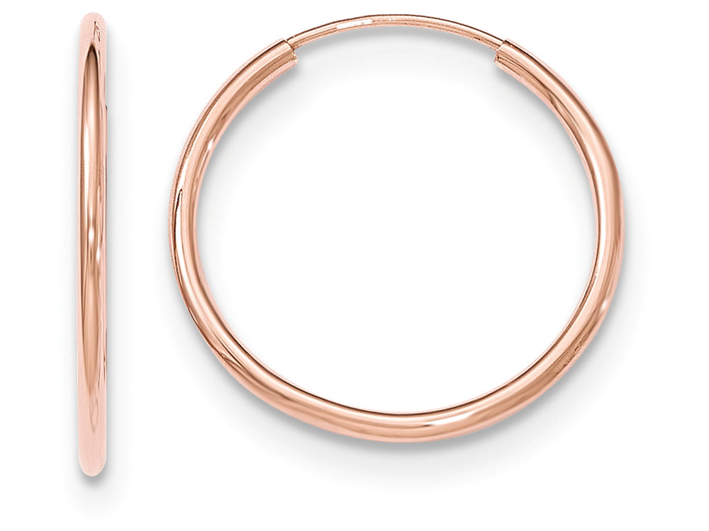 FJC Finejewelers 14k Rose Gold Polished Endless Tube Hoop Earrings