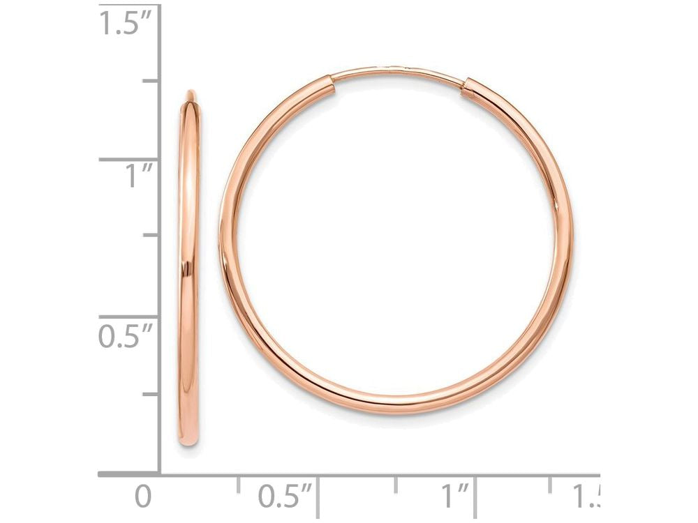 FJC Finejewelers 14k Rose Gold Polished Endless Tube Hoop Earrings