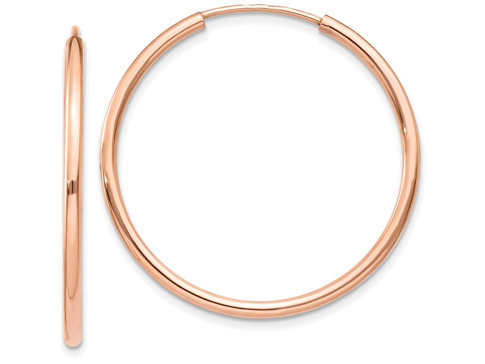 FJC Finejewelers 14k Rose Gold Polished Endless Tube Hoop Earrings