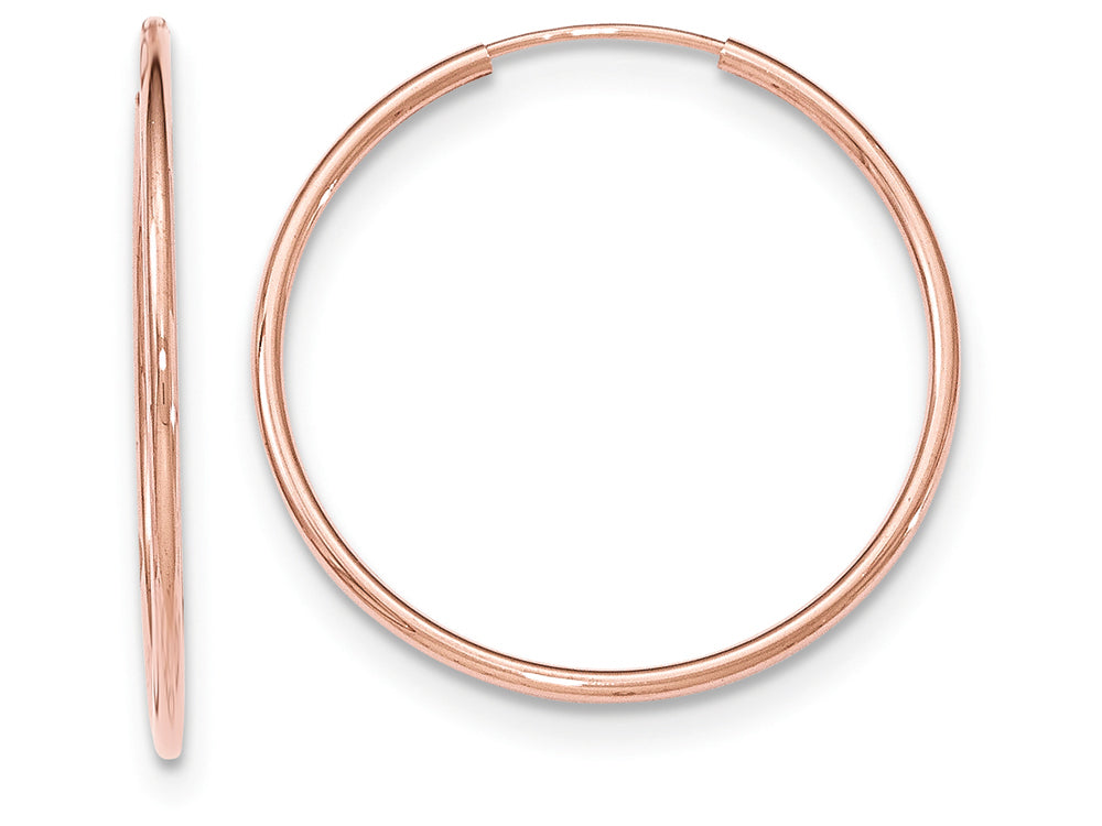 FJC Finejewelers 14k Rose Gold Polished Endless Tube Hoop Earrings