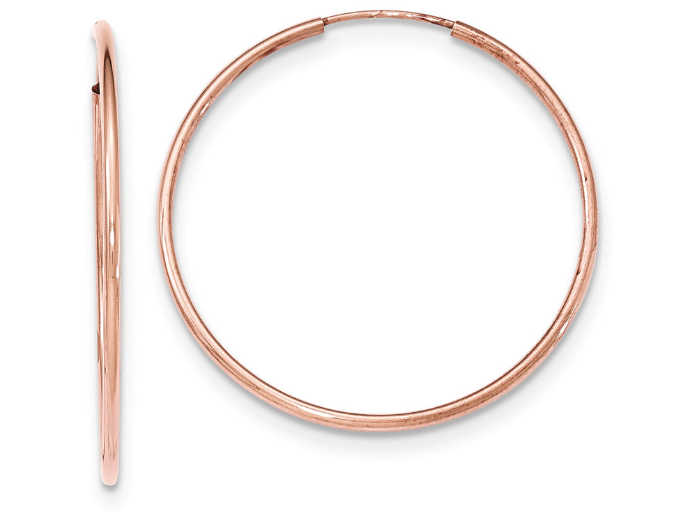 FJC Finejewelers 14k Rose Gold Polished Endless Tube Hoop Earrings