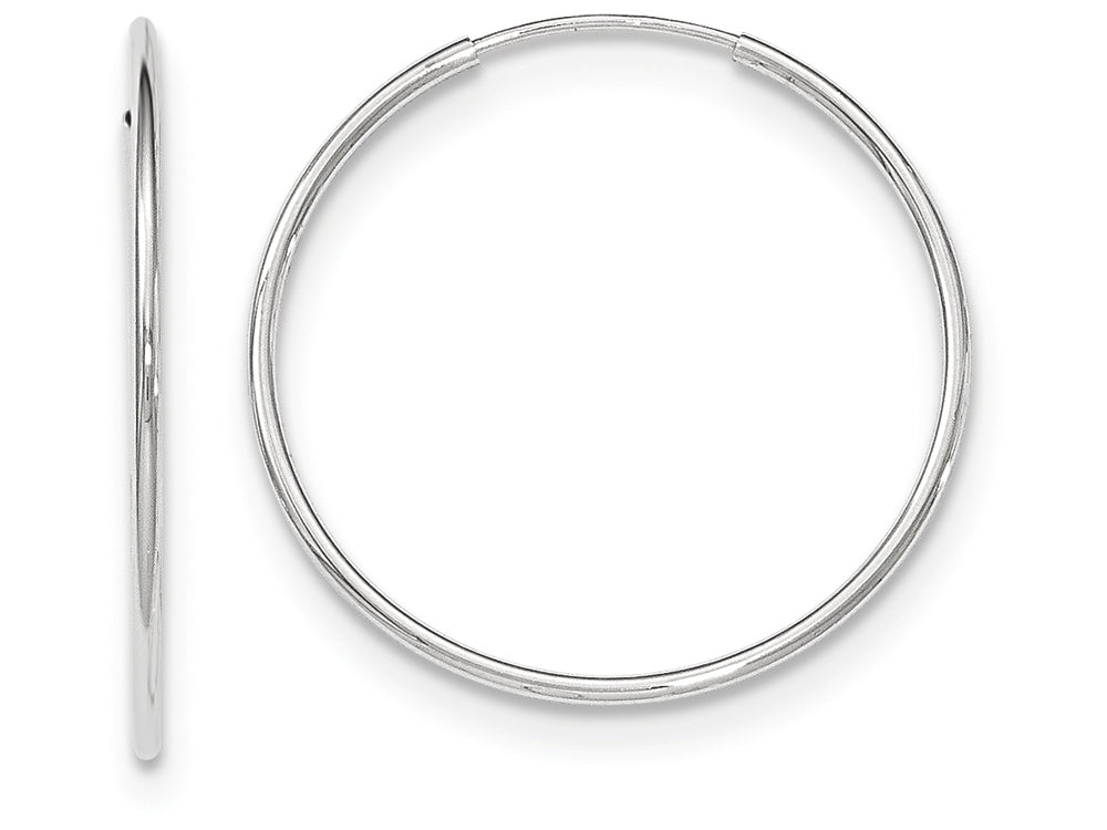 FJC Finejewelers 14k White Gold Polished Endless Tube Hoop Earrings