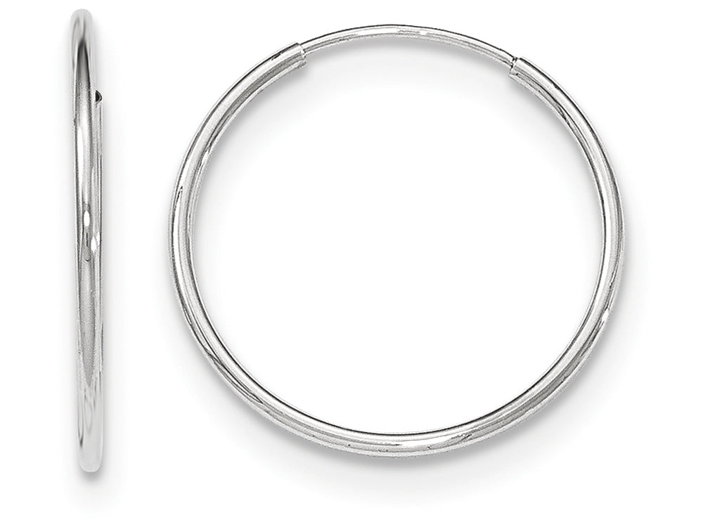 FJC Finejewelers 14k White Gold Polished Endless Tube Hoop Earrings