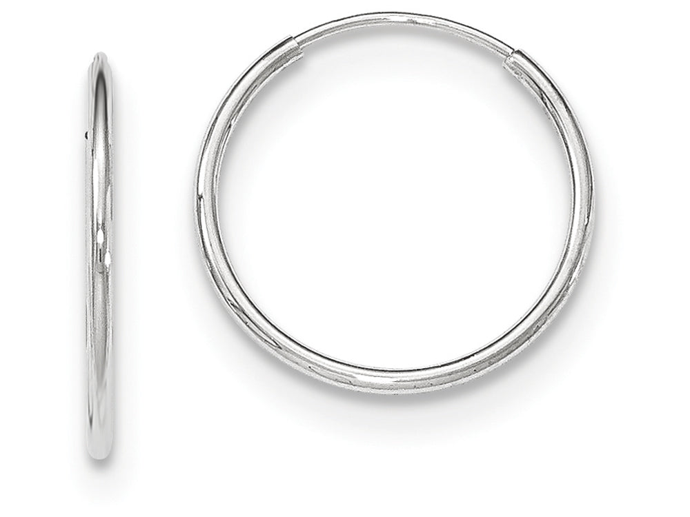 FJC Finejewelers 14k White Gold Polished Endless Tube Hoop Earrings