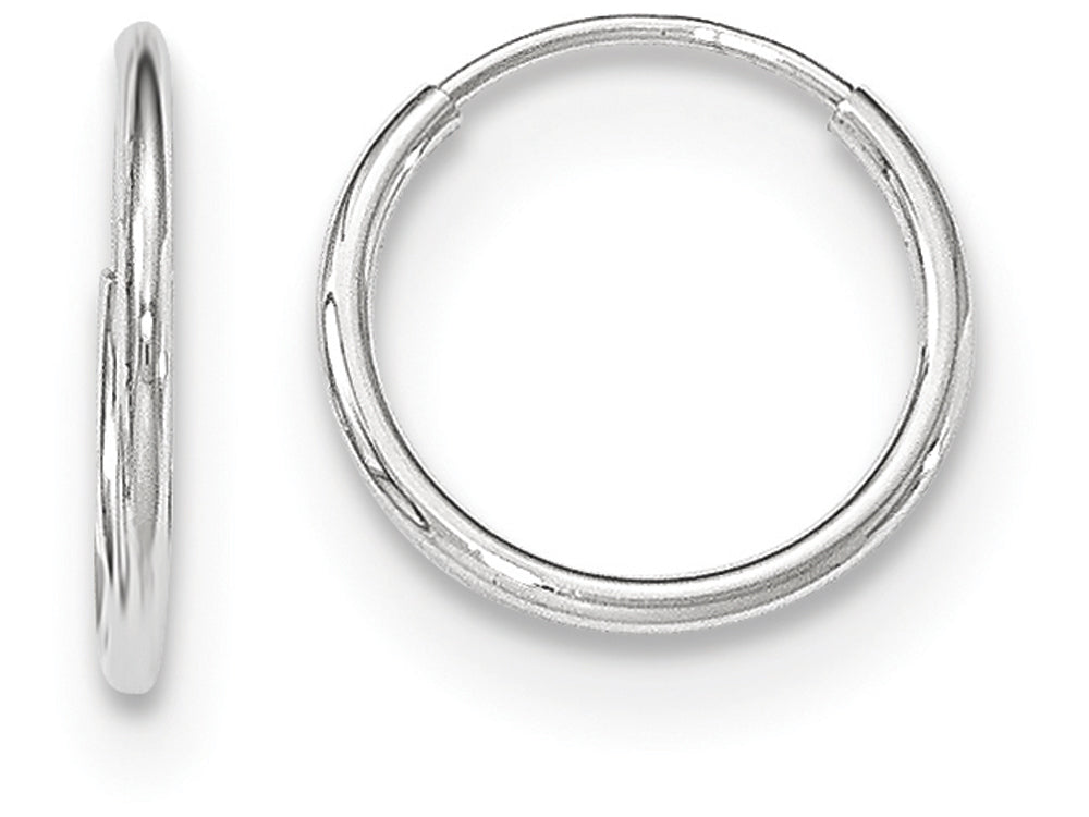 FJC Finejewelers 14k White Gold Polished Endless Tube Hoop Earrings