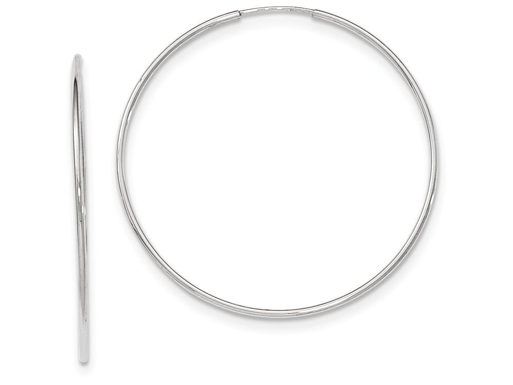 FJC Finejewelers 14k White Gold Polished Endless Tube Hoop Earrings