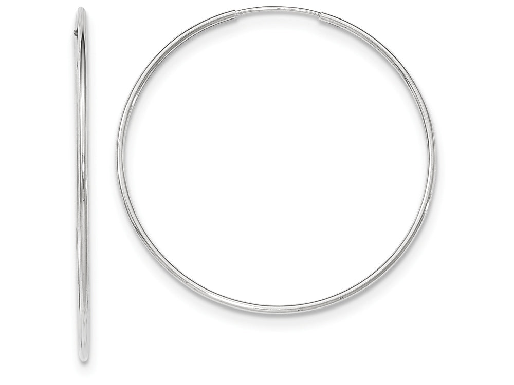 FJC Finejewelers 14k White Gold Polished Endless Tube Hoop Earrings