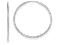 FJC Finejewelers 14k White Gold Polished Endless Tube Hoop Earrings