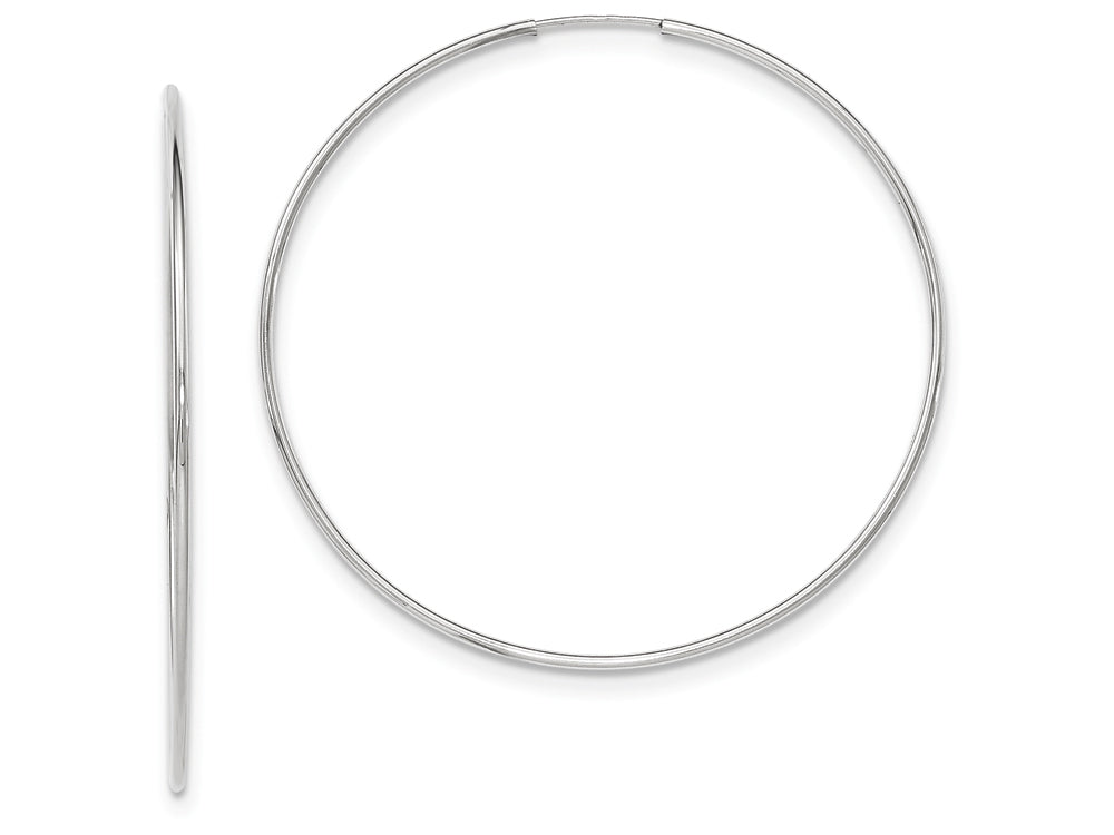 FJC Finejewelers 14k White Gold Polished Endless Tube Hoop Earrings