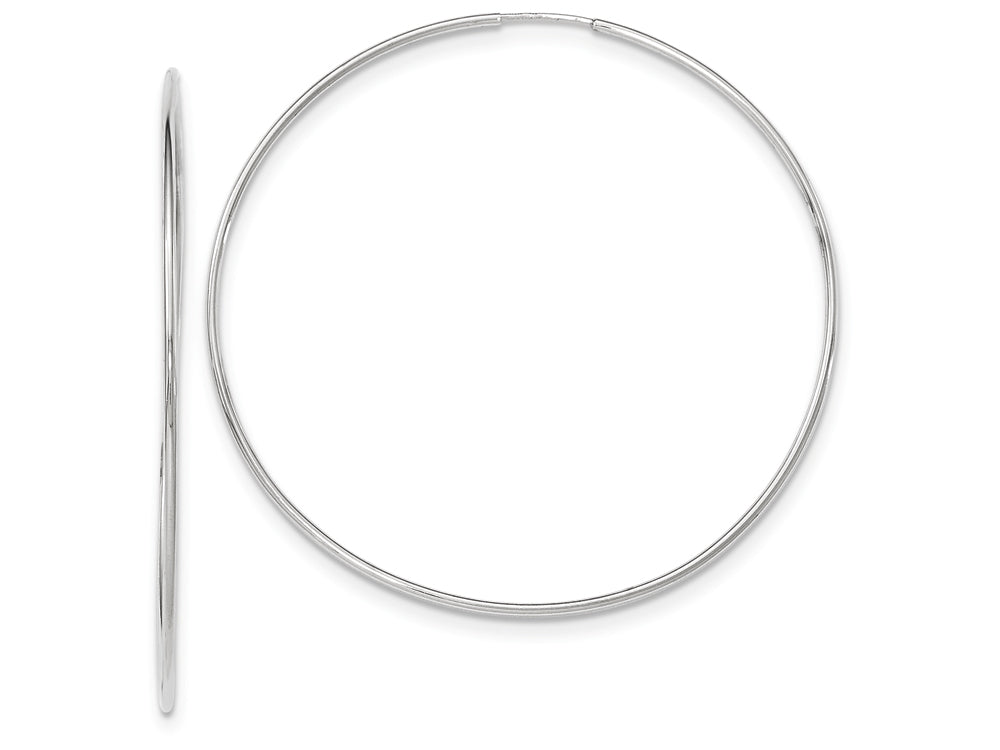 FJC Finejewelers 14k White Gold Polished Endless Tube Hoop Earrings