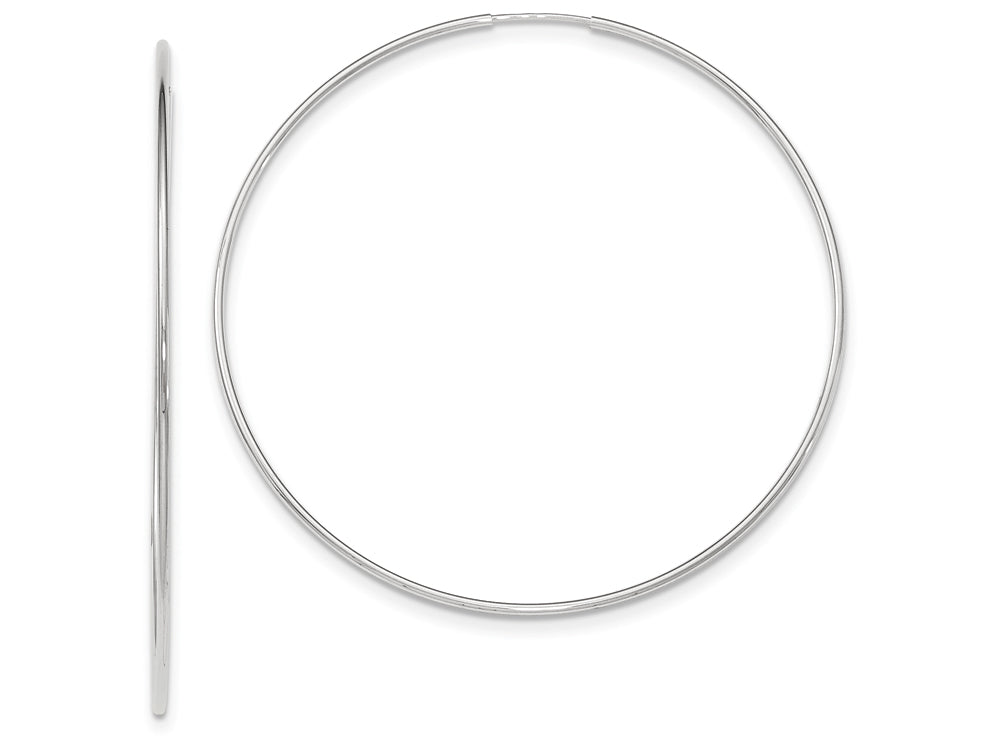 FJC Finejewelers 14k White Gold Polished Endless Tube Hoop Earrings