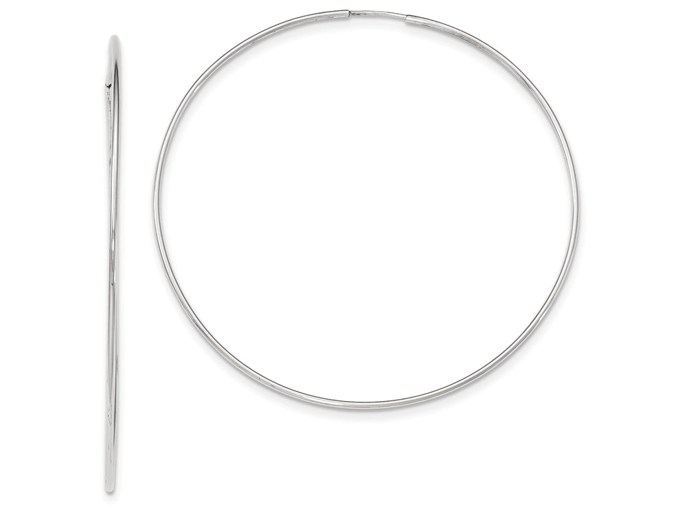 FJC Finejewelers 14k White Gold Polished Endless Tube Hoop Earrings