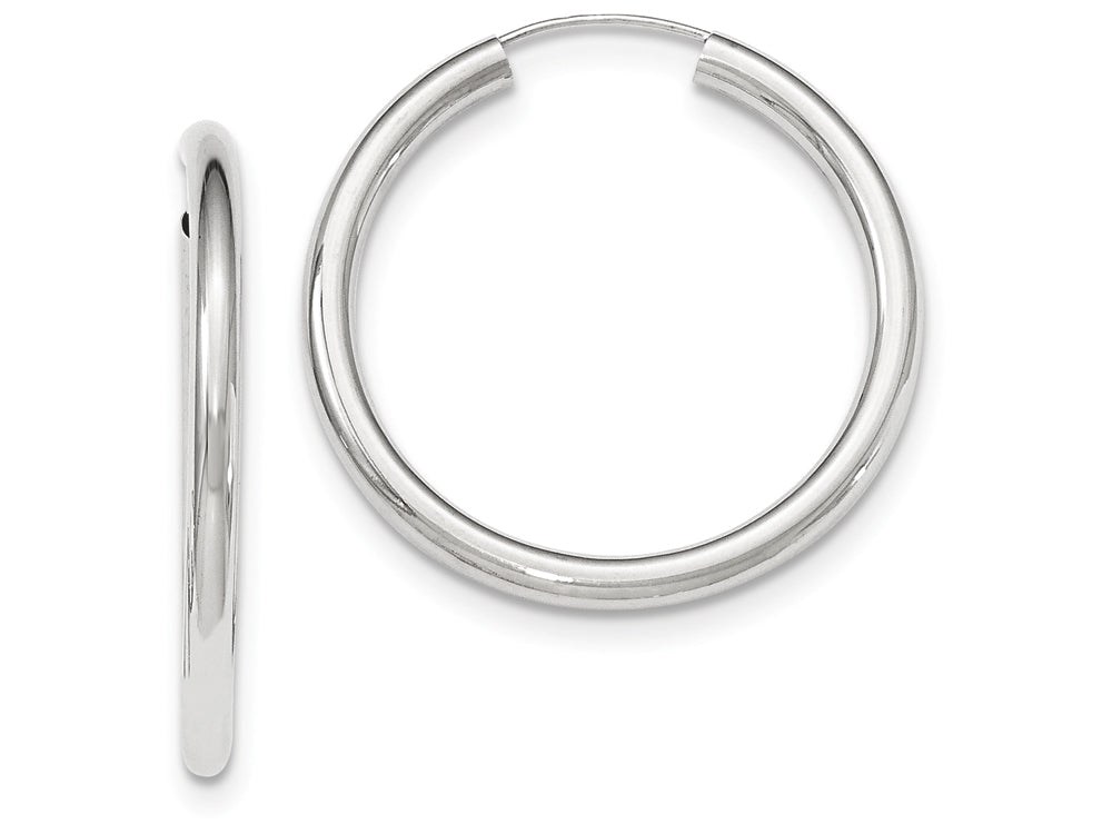 FJC Finejewelers 14k White Gold Polished Endless Tube Hoop Earrings
