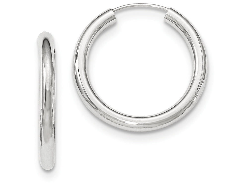 FJC Finejewelers 14k White Gold Polished Endless Tube Hoop Earrings