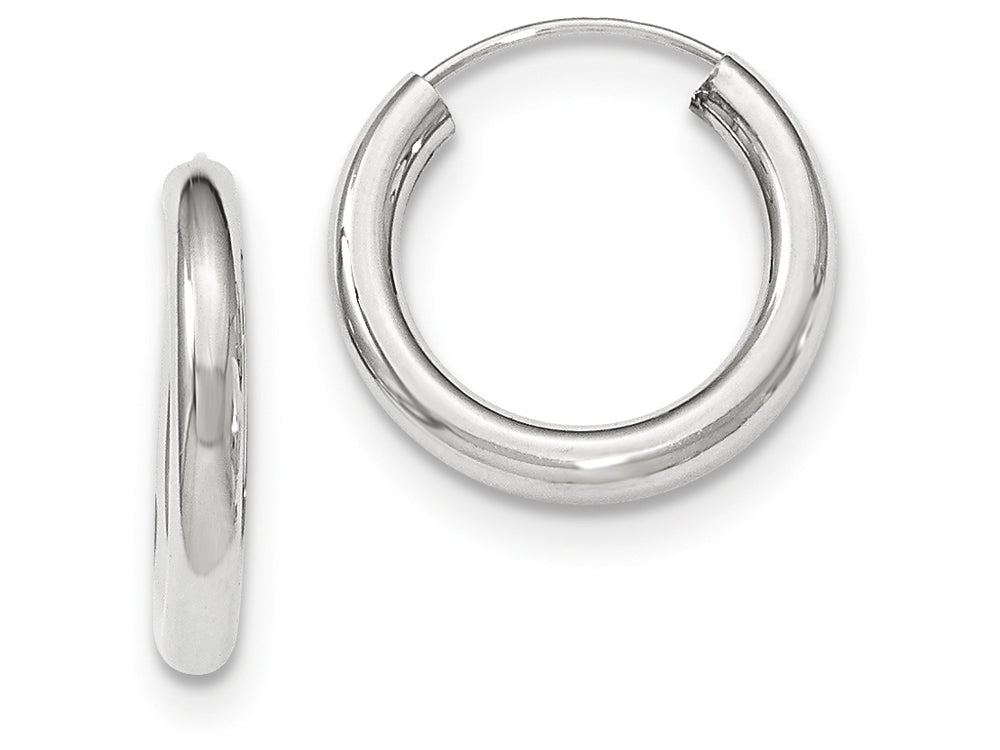 FJC Finejewelers 14k White Gold Polished Endless Tube Hoop Earrings