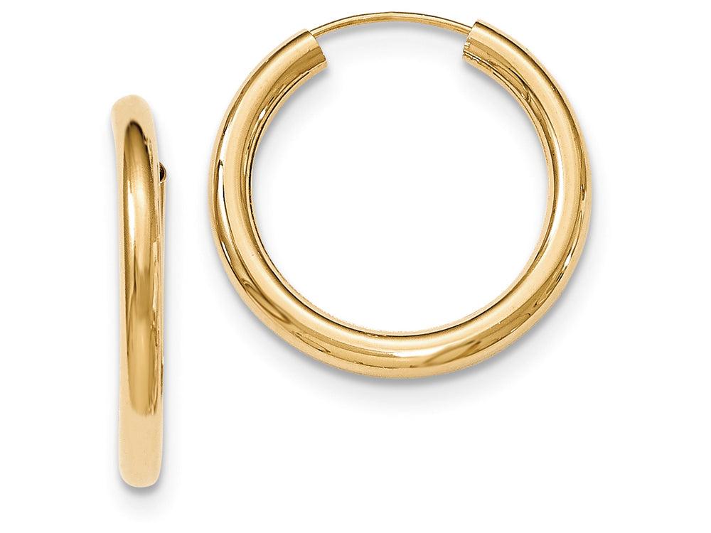 FJC Finejewelers 14k Yellow Gold Polished Endless Tube Hoop Earrings