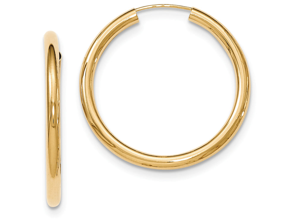 FJC Finejewelers 14k Yellow Gold Polished Endless Tube Hoop Earrings