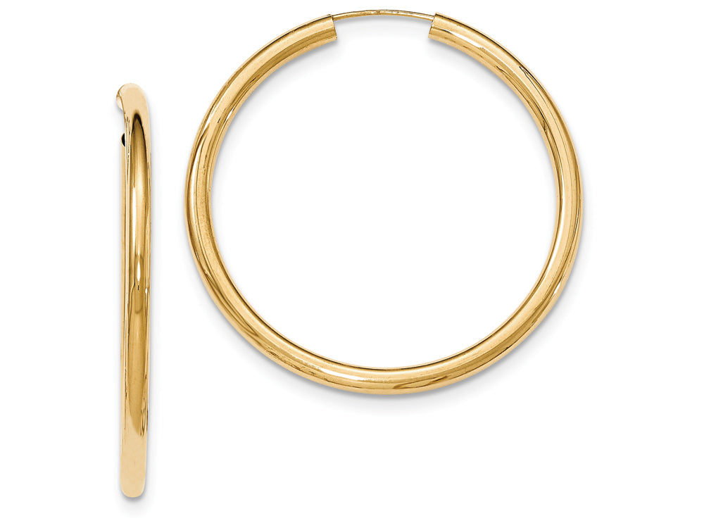 FJC Finejewelers 14k Yellow Gold Polished Endless Tube Hoop Earrings