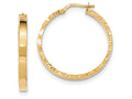 FJC Finejewelers 14k Yellow Gold Bright Cut Edge Polished Hoop Earrings 25mm x 3mm